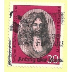 Timbre Allemagne 24 août 1966 250eme aniversaire de la mort de G.W. Leibniz